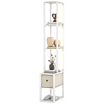 Floor Lamp With Shelves, Led Standing Lamp With Fabric Drawer | White