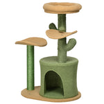 Multi Level Cat Tree W/ Scratching Post, Cat House, Bed - Green