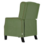 Fabric Upholstered Sofa Pushback Reclining Chair Armchair With Footstool | Green