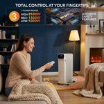 Oil-filled Electric Radiator 2500w With Thermostat, 9 Hour Timer | White