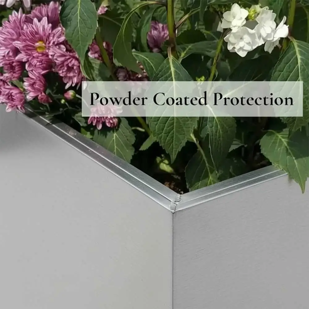 Long Zinc Galvanised Tall Trough Planter | 75cm x 25cm x 90cm | Silver