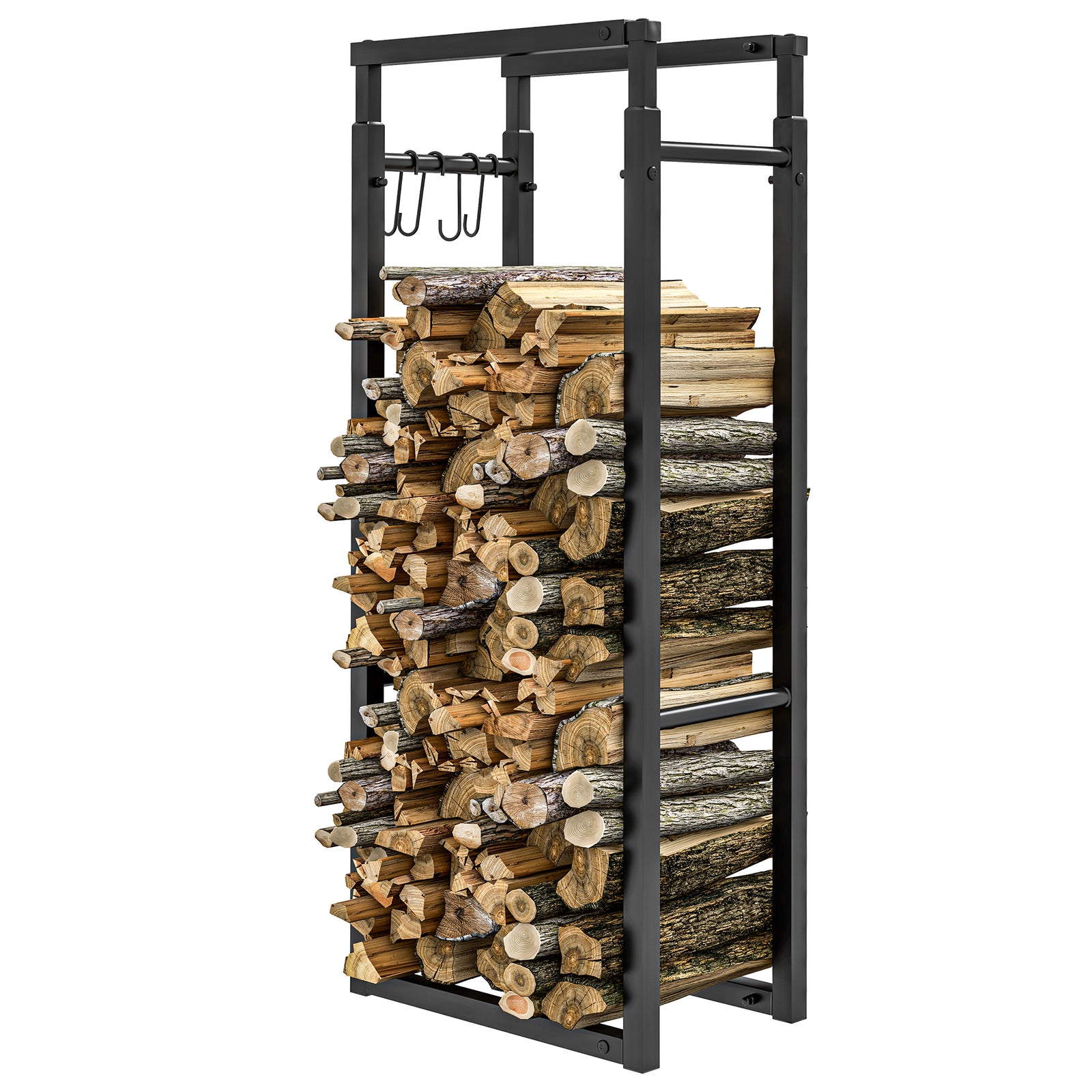 100-150cm Retractable Fireplace Log Rack, Metal