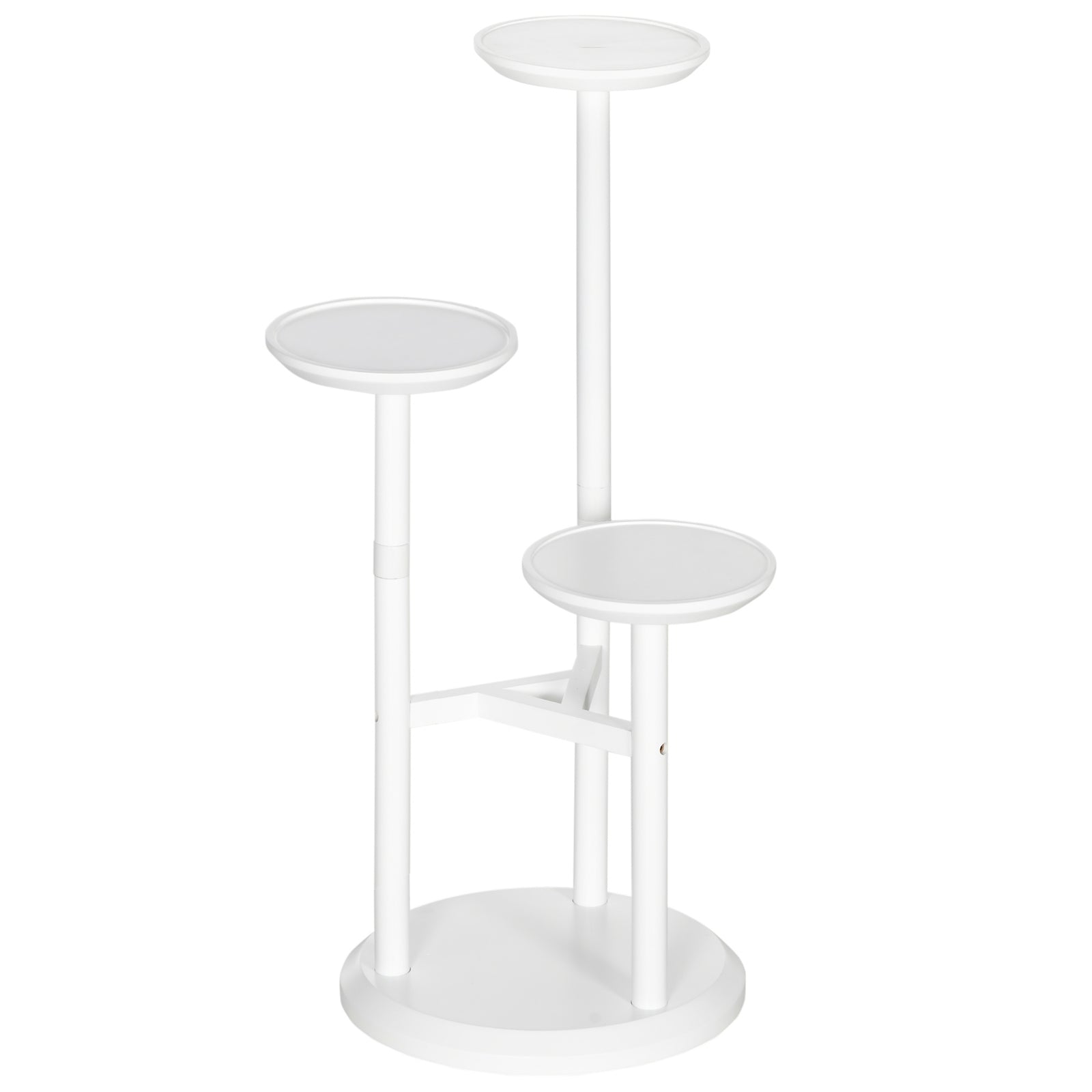 3 Tiered Plant Stand, Plant Shelf For Indoor & Outdoor | White