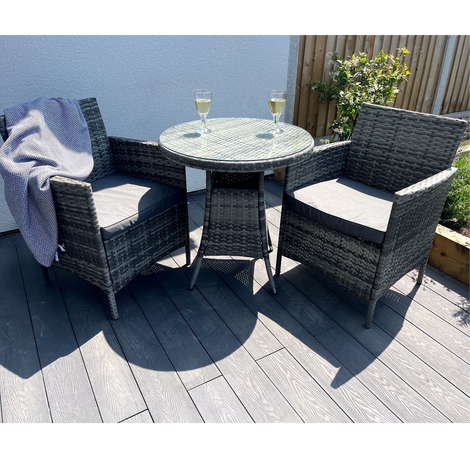 Amazon Wicker Rattan Natural Bistro Set With Outdoor Cushion