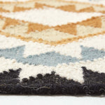 Agra Handwoven Diamond Kilim Wool Rug | 200cm | Yellow & Black