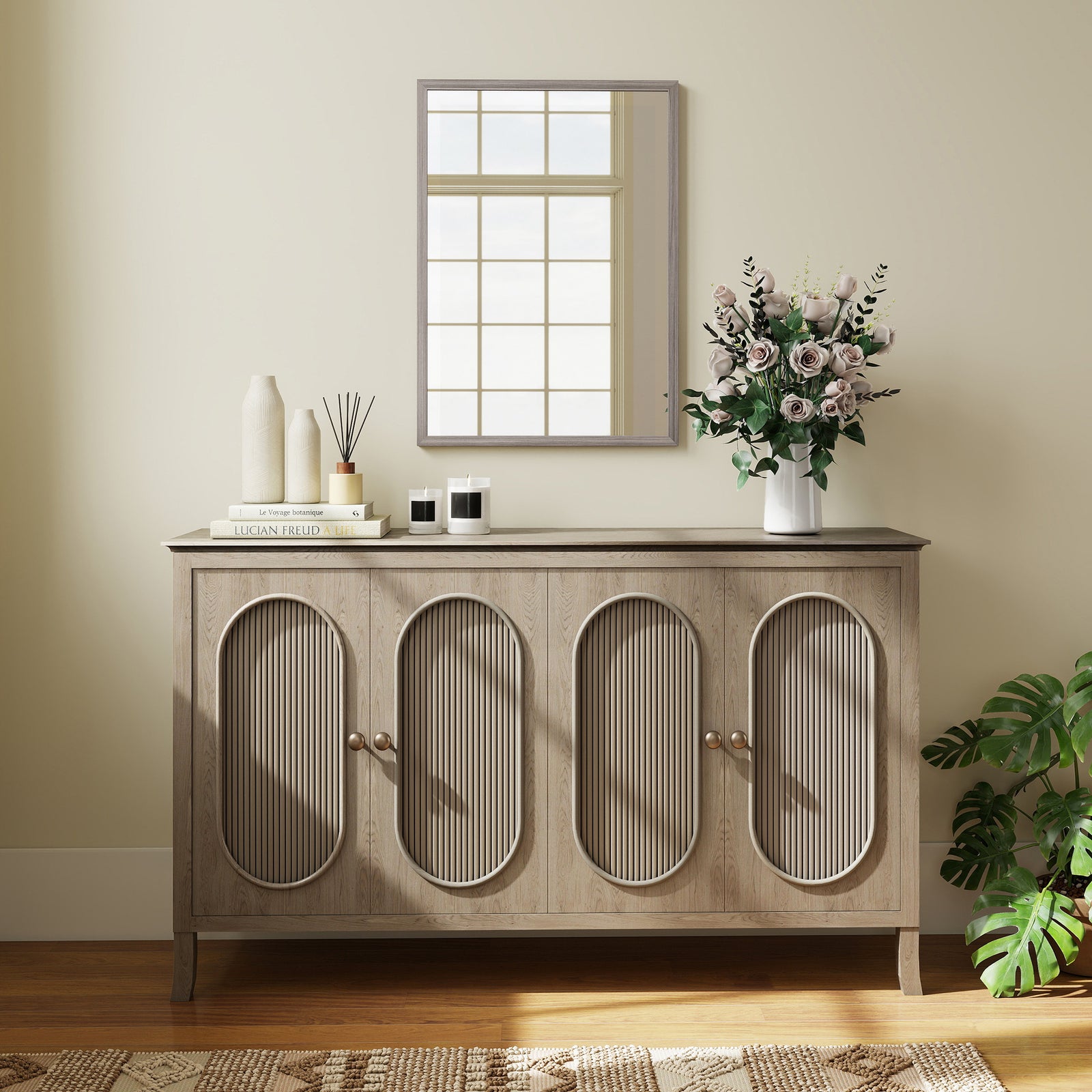 70x50cm Wall Bathroom Mirror For Home Decor, Vanity Mirror | Grey