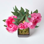 Artificial Peonies In Decorative Pot, 48 Cm Tall | Pink