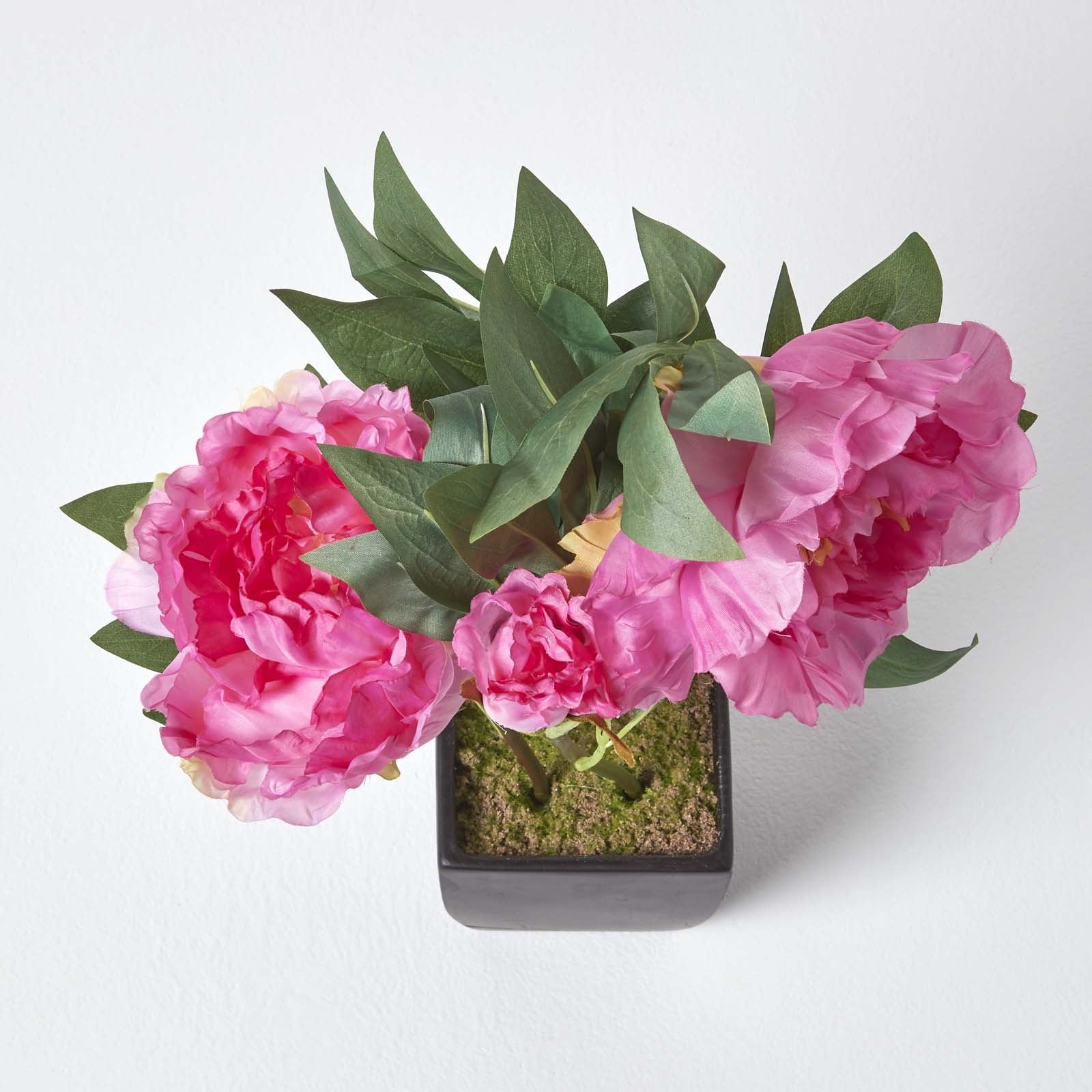 Artificial Peonies In Decorative Pot, 48 Cm Tall | Pink
