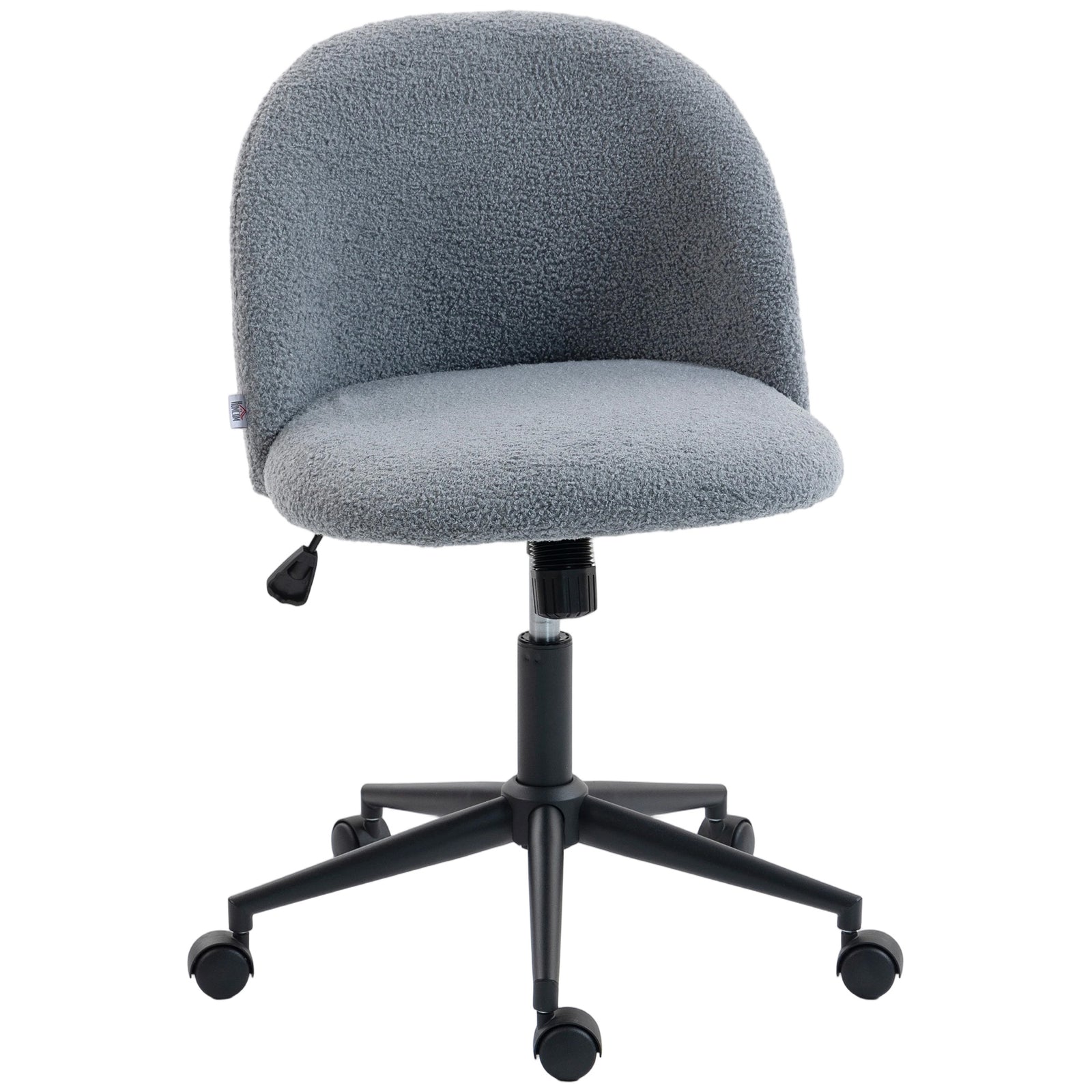 Desk Chair, Fluffy Swivel Office Chair For Makeup Vanity | Charcoal Grey