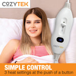Electric Heated Blanket Underblanket Heated Sheet & Secure Ties 3 Heat Settings | Single | White