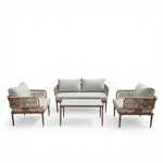Soveria Outdoor Conversation Set - 2 Seat Sofa, 2 X Chairs + Table | Brown