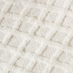 Diamond Textured Pattern Cotton Tufted Throw | 125cm x 150cm | White