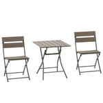 3 Pcs Foldable Garden Bistro Set Folding Table And Chairs