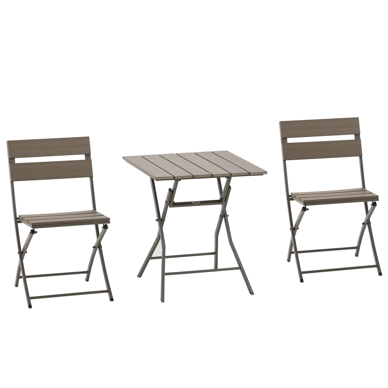 3 Pcs Foldable Garden Bistro Set Folding Table And Chairs
