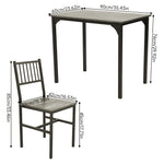 Retro Dining Table Set With 2 Chairs | Grey