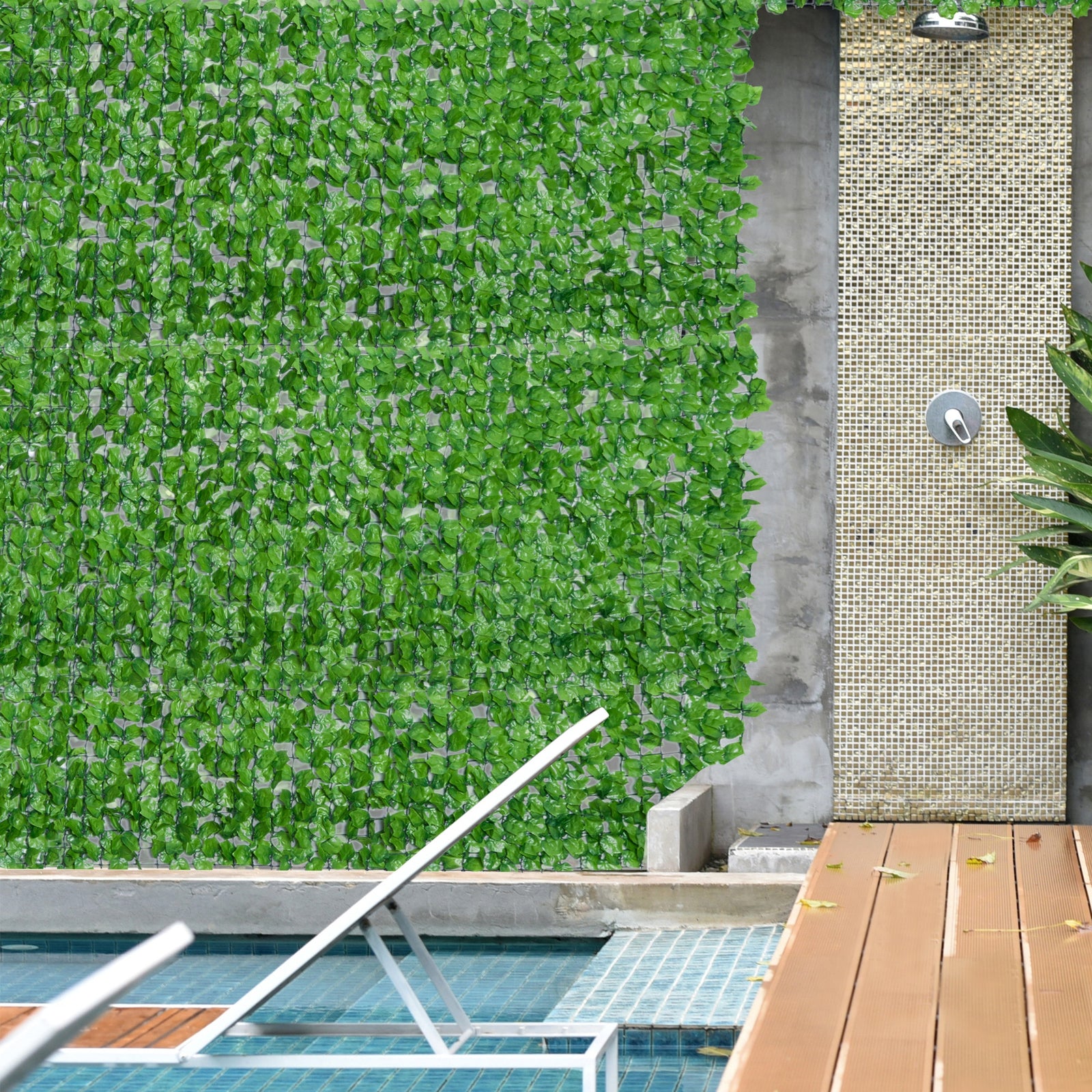 Decorative Trellis W/ Artificial Leaves, 3 X 1m, Ivy Leaves