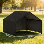 PawHut Outdoor Dog House With Weatherproof Canopy