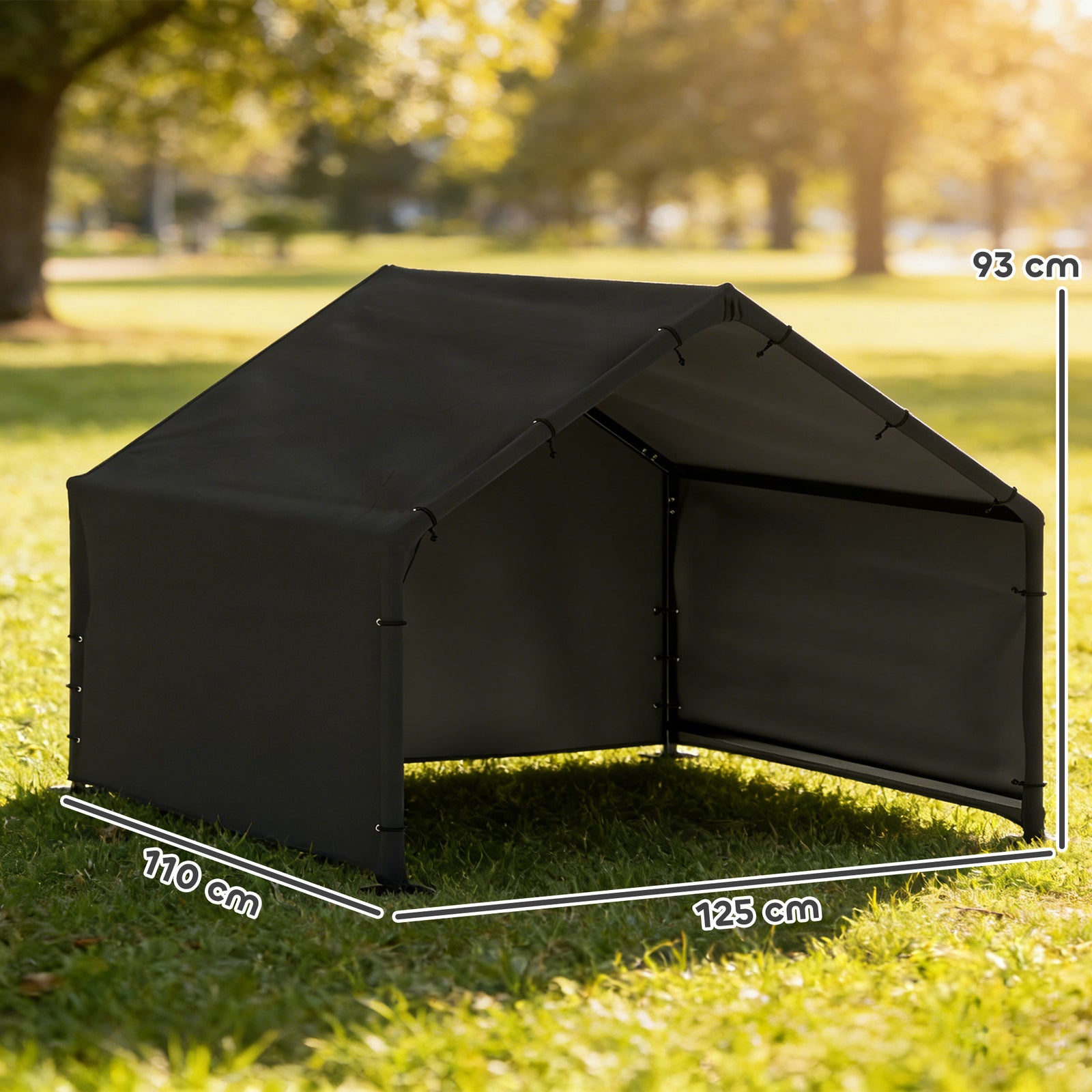 PawHut Outdoor Dog House With Weatherproof Canopy