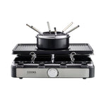 Electric 2-in-1 Raclette Grill And Fondue - 8 Person