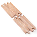 Bigjigs Toys 4 Long Straight Track Pieces for Wooden Train Sets