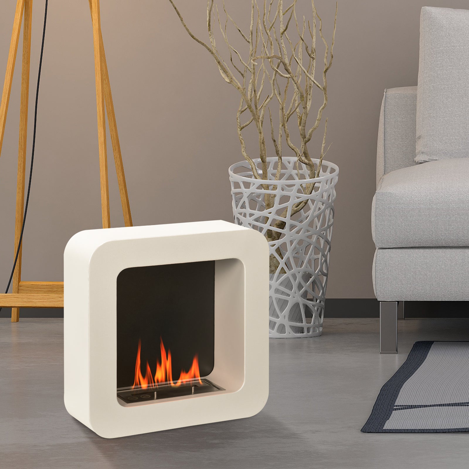 Wall Mounting Bio Ethanol Fireplace Heater Burning 1l Tank