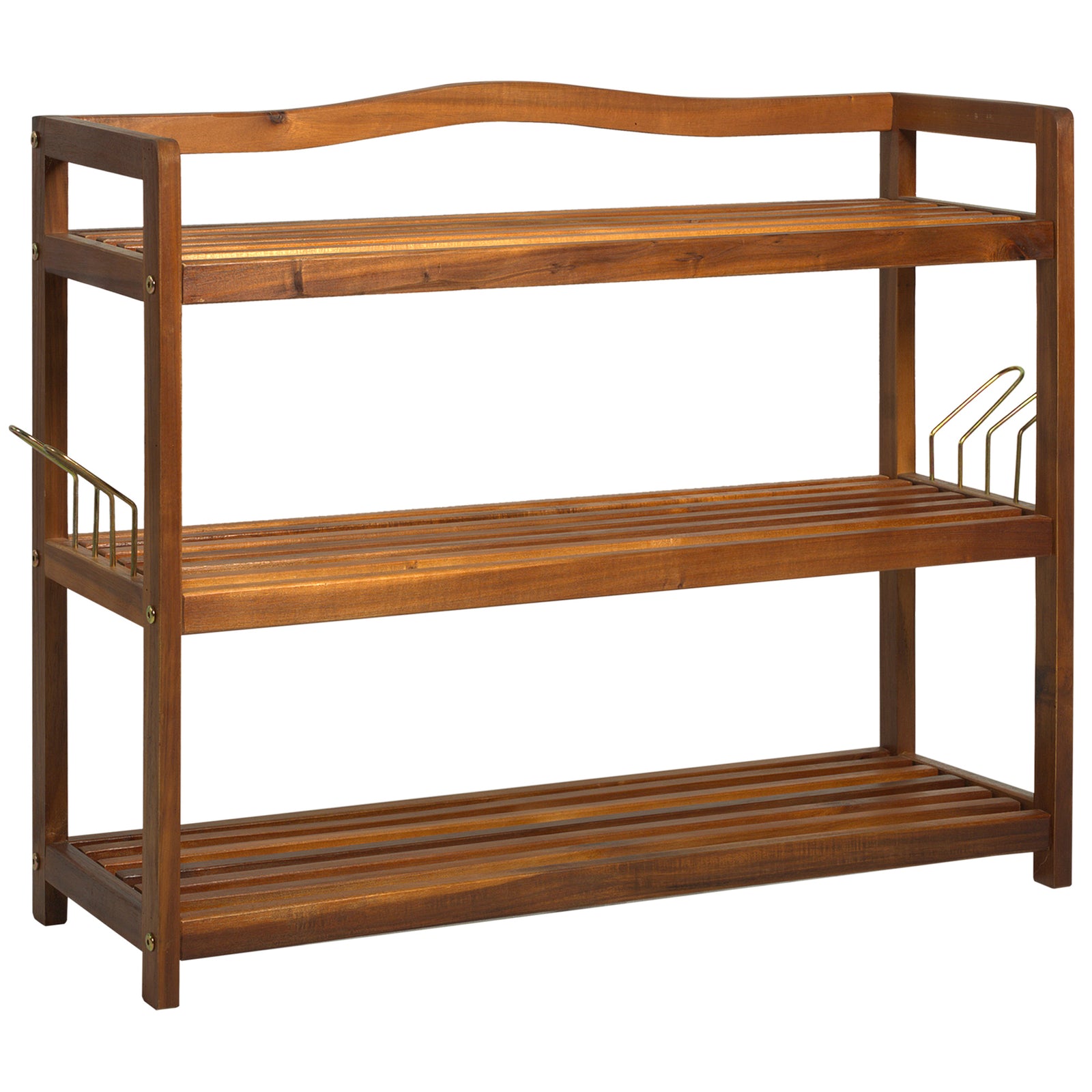 3-tier Shoe Rack Acacia Wood Shoe Storage Shelf Bedroom