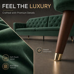 Victoria Velvet Sofa Bed 3 Seater | Green