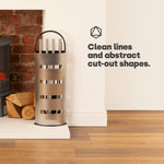 Fireplace Accessory Set 5 Piece Tools With Stand For Fireplaces Silver