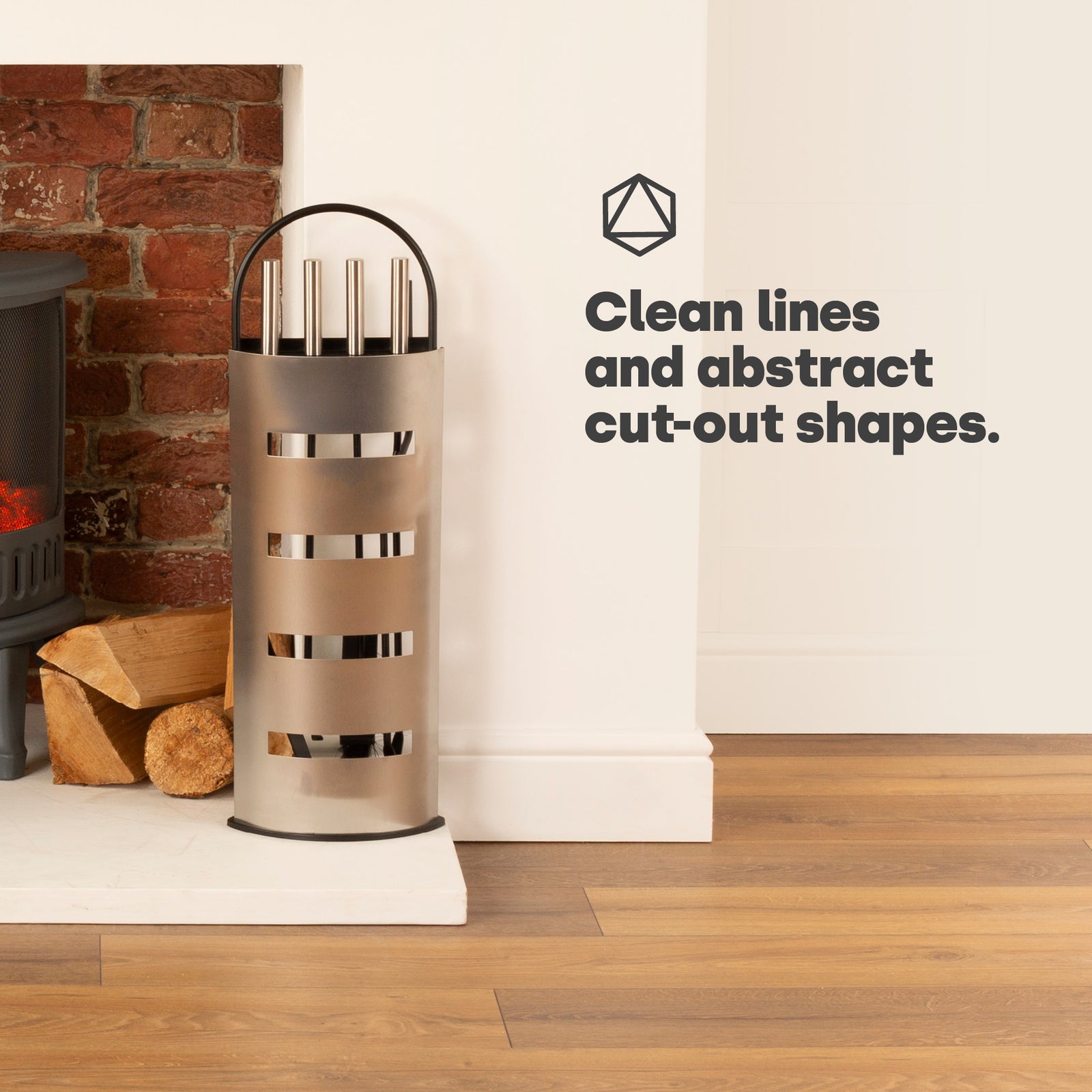 Fireplace Accessory Set 5 Piece Tools With Stand For Fireplaces Silver