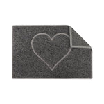 Heart Outdoor Embossed Doormat With Open Back | Medium | Grey