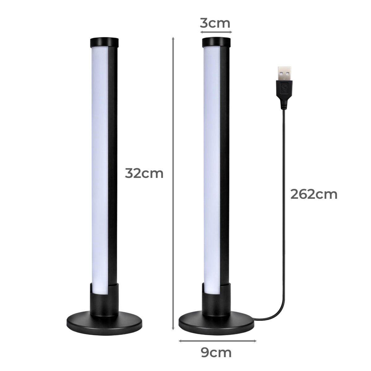 Emitto 2x Smart Rgb Led Light Bars Game Ambient Lamps Color Changing Music Timer