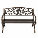 Garden Bench, Butterfly Cast Iron Outdoor Bench,300kg Metal, Bronze | Bronze