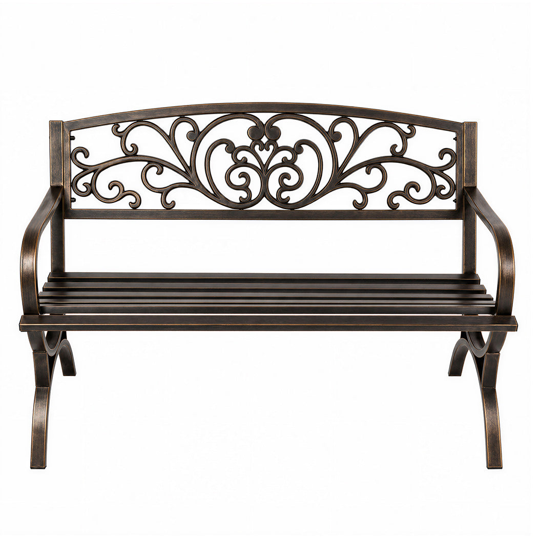 Garden Bench, Butterfly Cast Iron Outdoor Bench,300kg Metal, Bronze | Bronze