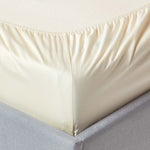 Organic Cotton Deep Fitted Sheet 18 Inch 400 Tc | Single | Cream