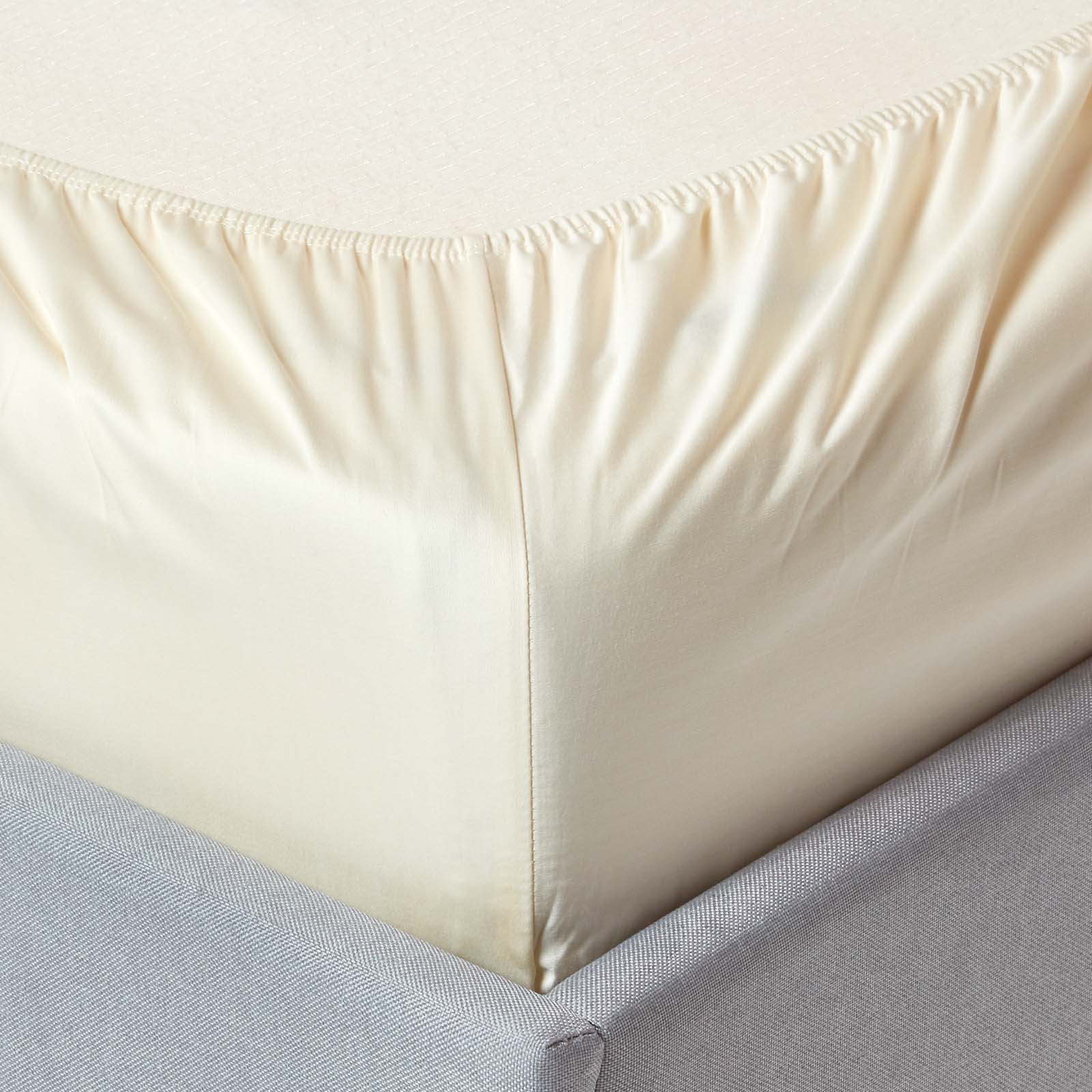 Organic Cotton Deep Fitted Sheet 18 Inch 400 Tc | Single | Cream