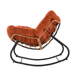 Elegant Rattan Rocking Chair With Cushioned Seat – Stylish And Comfortable Relaxation | Orange