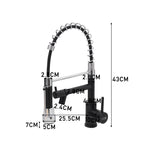 Stainless Steel Kitchen Faucet With Pull Down Spring Spout And Pot Filler | Chrome & Black