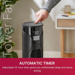 Tower Fan With Remote Control, 3 Speeds + Night Mode, Timer