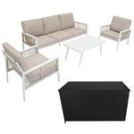 Aluminium 4 Piece Sofa Set With Rattan Storage Box | White