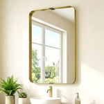 Rectangular Wall Mirror, 90 X 60 Cm Wall Mounted Bathroom Mirror | Gold