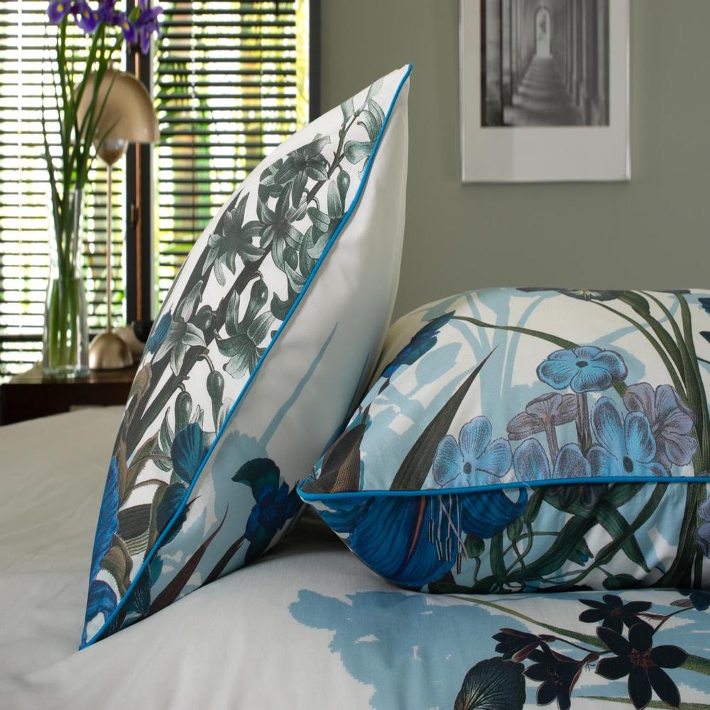 Tivoli Blue Digital Print 100% Cotton Duvet Cover Set | Super King | Blue