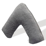 V Shaped Pillow Shredded Orthopaedic Memory Foam, Head, Neck & Back Pregnancy Maternity Support, Washable Cover | V Shape | Grey