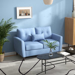 Modern Chic Loveseat With Armrest Spring Padding Home Office | One Size | Blue