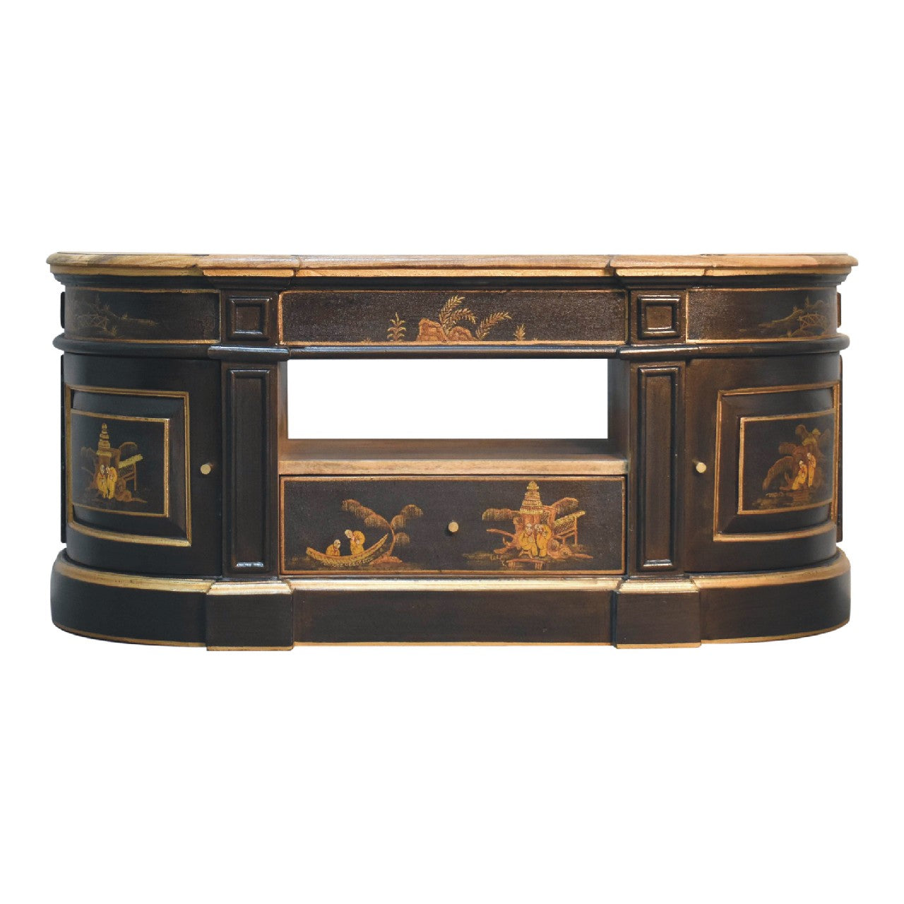 Solid Wood Oriental 2 Door Media Unit