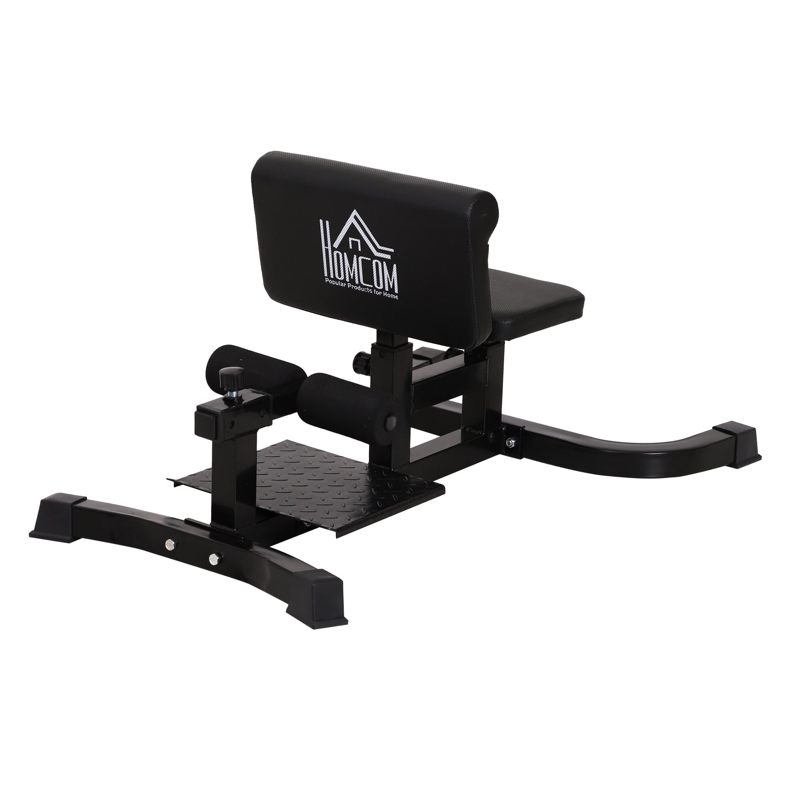 HOMCOM Squat Bench Trainer, Sit Up Machine, Black
