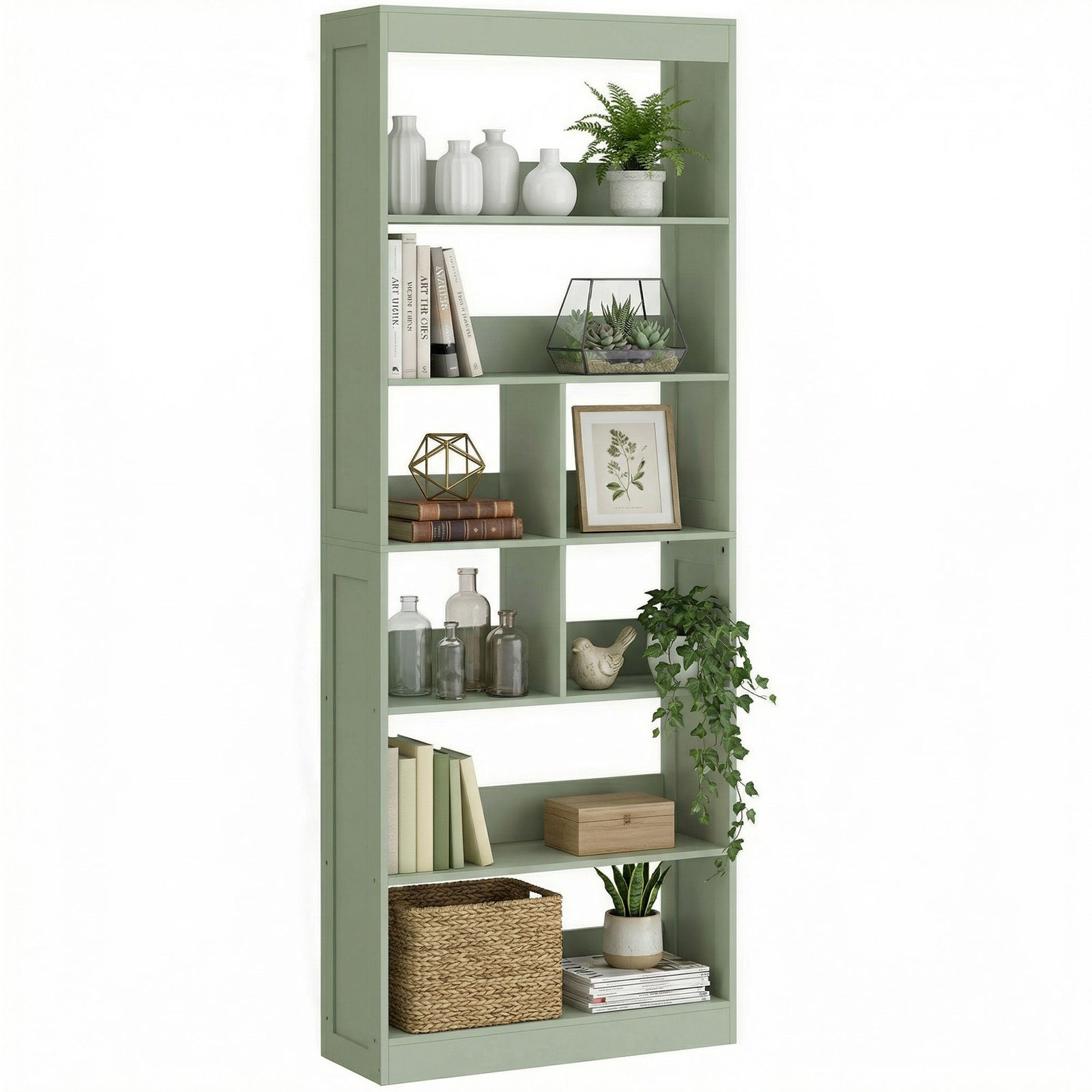 Bookcase, 6-tier Bookshelf With Anti-tipping Design | Green