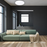 Ceiling Lamp Siena Stylish White And Chrome Circular Design Dimmable Including Remote Control | 55cm | White