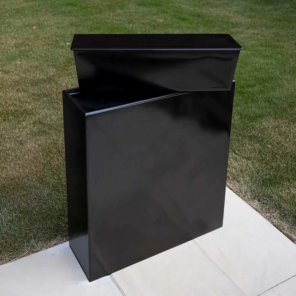 Long Zinc Galvanised Tall Trough Planter | 75cm x 25cm x 90cm | Glossy Black