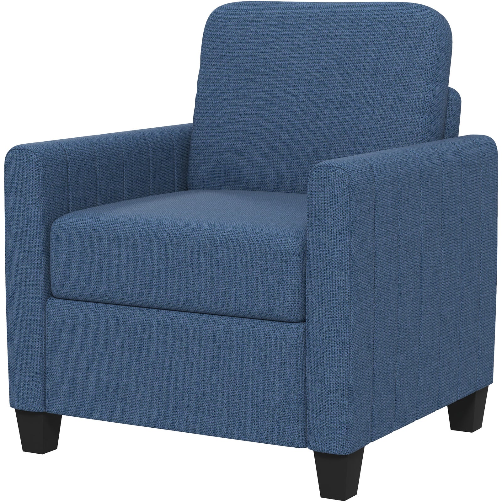 Modern Accent Chair With Spring Cushion, Back Pillow | Blue