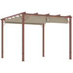 3 X 3(m) Aluminium Garden Pergola With Retractable Roof | Natural